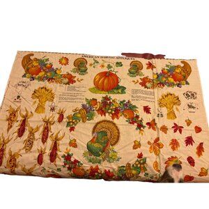 American Harvest Appliques Fabric Panel - Thanksgiving Decor Quilting & Crafts